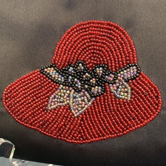 Red Hat Ladies Sasha evening bag NWT special event beaded black and red holiday - Picture 4 of 8